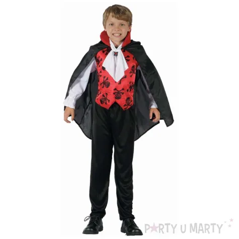 xx stdz zestaw dla dzieci elegancki wampir bluzka z kamizelka peleryna zabot rozm 110 120 cm