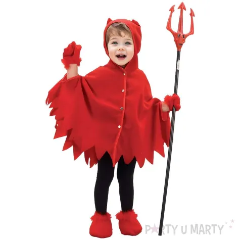 xx stdz zestaw dla dzieci maly diabelek peleryna z kapturem rekawiczki rozm 92 104 cm