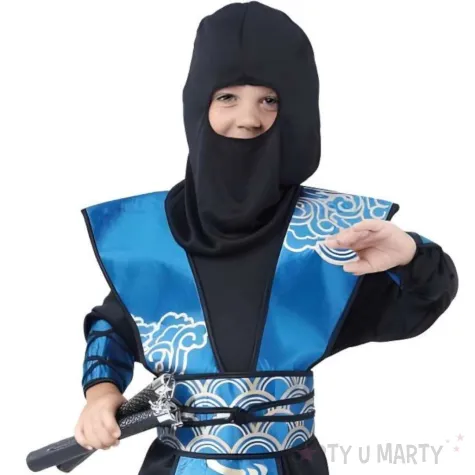 xx stdz zestaw dla dzieci niebieski ninja koszula spodnie kominiarka kamizelka kuloodporna re