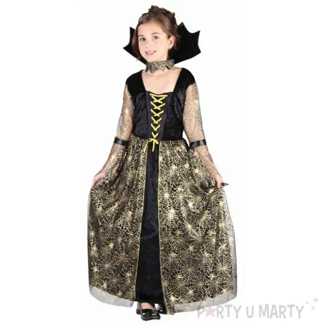 xx stdz zestaw dla dzieci pajecza czarownica sukienka kolnierz rozm 120 130 cm