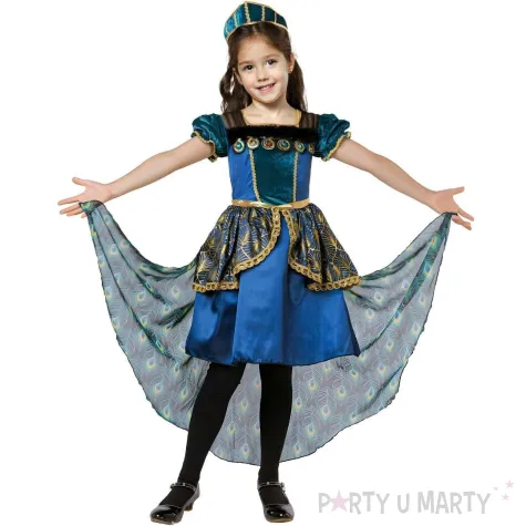 xx stdz zestaw dla dzieci pawia ksiezniczka sukienka opaska rozm 130 140 cm