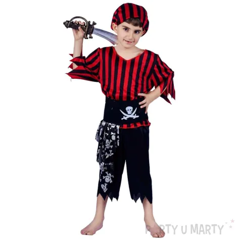 xx stdz zestaw dla dzieci pirat opaska plaszcz pas spodnie rozm 130 140 cm