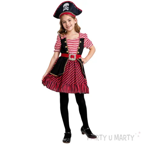 xx stdz zestaw dla dzieci piratka sukienka kapelusz pasek rozm 110 120 cm