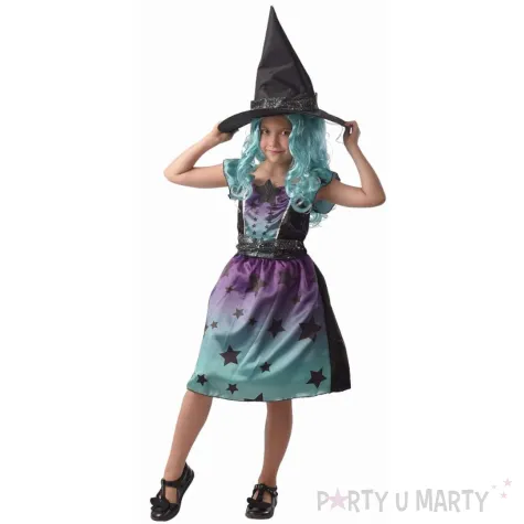 xx stdz zestaw dla dzieci przyjazna czarownica sukienka kapelusz rozm 110 120 cm