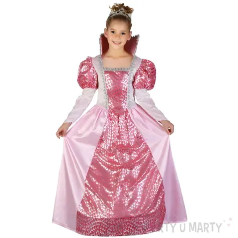 xx stdz zestaw dla dzieci rozowa krolowa sukienka korona rozm 130 140 cm