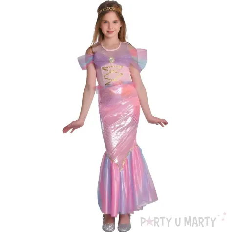 xx stdz zestaw dla dzieci rozowa syrenka sukienka tiara rozm 120 130 cm