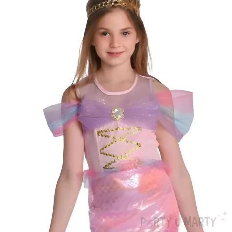 xx stdz zestaw dla dzieci rozowa syrenka sukienka tiara rozm 130 140 cm
