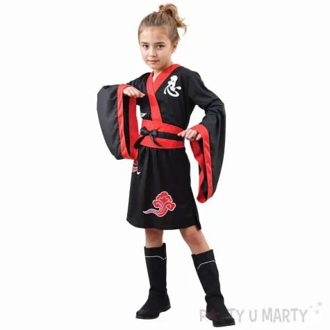 xx stdz zestaw dla dzieci wojowniczka ninja sukienka pasek rozm 110 120 cm