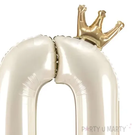 xx stojacy balon foliowy cyfra 0 84 cm jasny krem