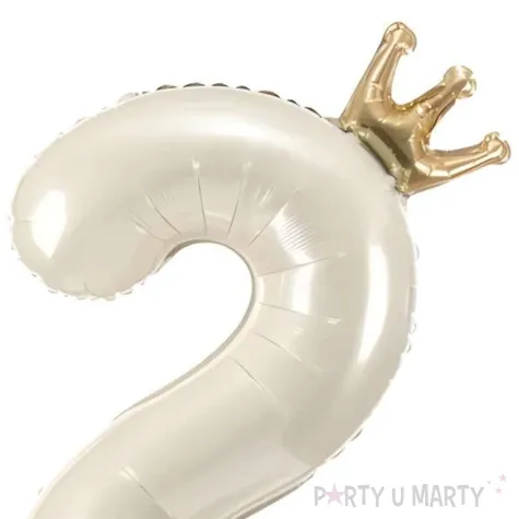 xx stojacy balon foliowy cyfra 2 84 cm jasny krem