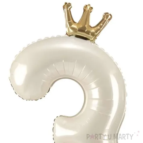xx stojacy balon foliowy cyfra 3 84 cm jasny krem