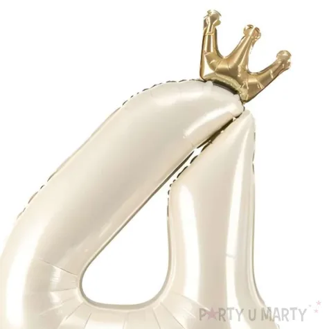 xx stojacy balon foliowy cyfra 4 84 cm jasny krem