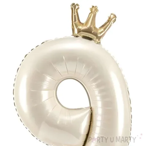 xx stojacy balon foliowy cyfra 9 84 cm jasny krem