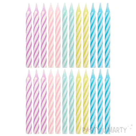 xx su swieczki urodzinowe 24 24 makaronikowe z paseczkiem 6 cm