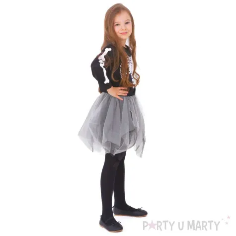 xx sukienka dla dziewczynki halloween szary kosciotrup rozmiar m