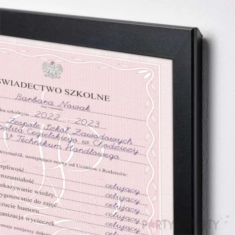 xx swiadectwo w ramce dla nauczycielki