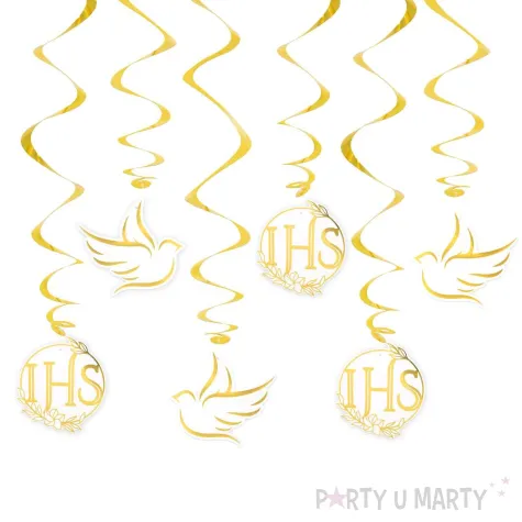 xx swiderki komunia swieta ihs bialo zlote 6 szt
