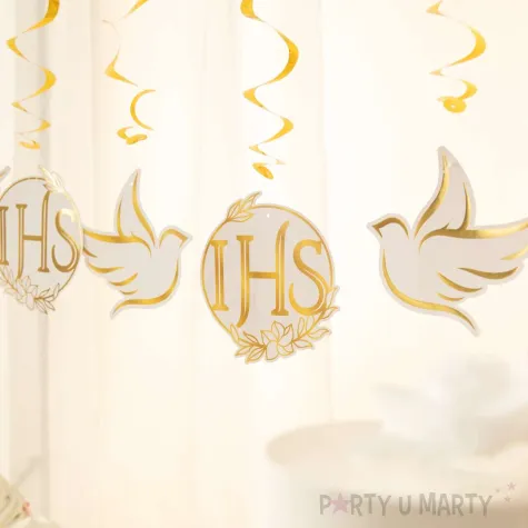 xx swiderki komunia swieta ihs bialo zlote 6 szt