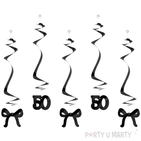xx swiderki na 50 urodziny z kokardkami 50 cm czarne 1 op 5 szt