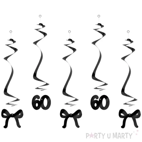 xx swiderki na 60 urodziny z kokardkami 50 cm czarne 1 op 5 szt