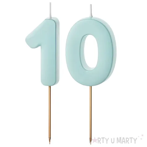 xx swieczki niebieskie cyfry 10