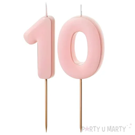 xx swieczki rozowe cyfry 10