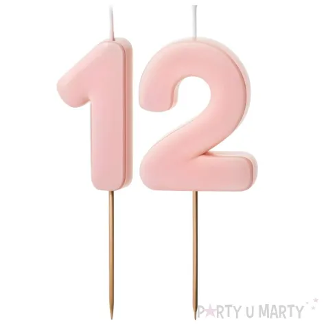 xx swieczki rozowe cyfry 12