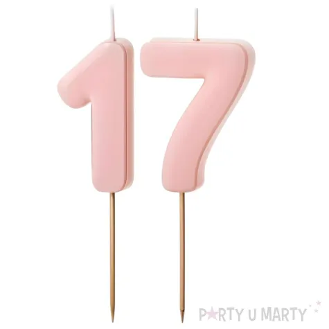 xx swieczki rozowe cyfry 17