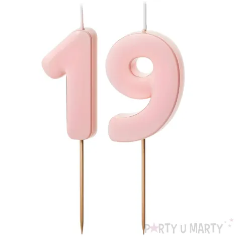 xx swieczki rozowe cyfry 19