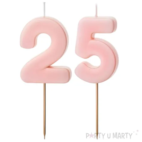 xx swieczki rozowe cyfry 25