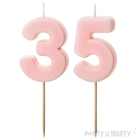 xx swieczki rozowe cyfry 35