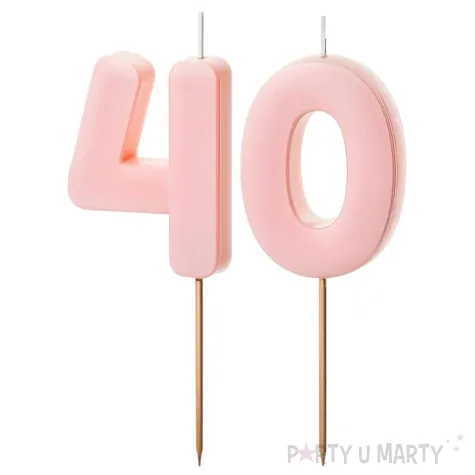 xx swieczki rozowe cyfry 40