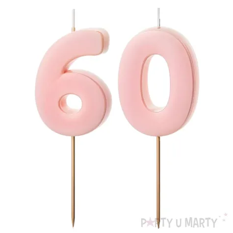 xx swieczki rozowe cyfry 60