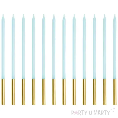 xx swieczki urodzinowe gladkie jasny blekit 14 cm 1 op 12 szt