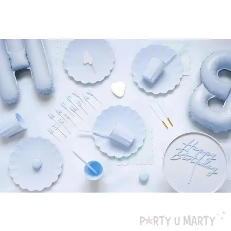 xx swieczki urodzinowe gladkie jasny blekit 14 cm 1 op 12 szt