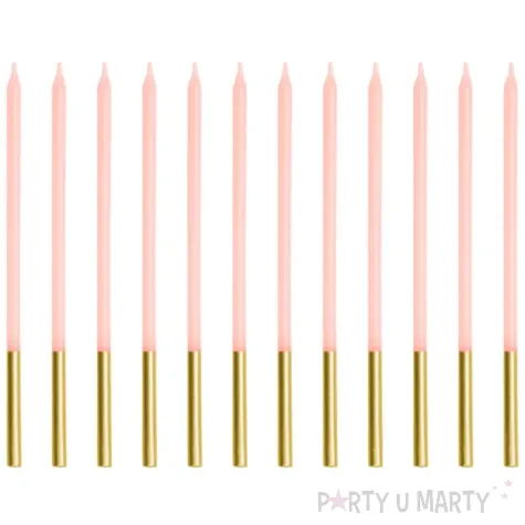 xx swieczki urodzinowe gladkie rozowy 14 cm 1 op 12 szt