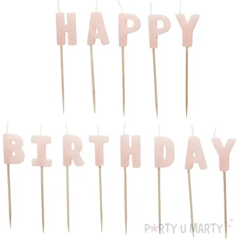 xx swieczki urodzinowe happy birthday 2 5 cm rozowy 1 op 13 szt