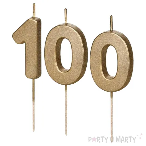 xx swieczki zlote cyfry 100