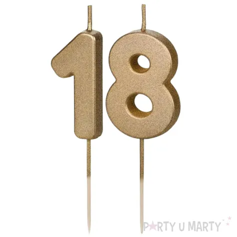 xx swieczki zlote cyfry 18
