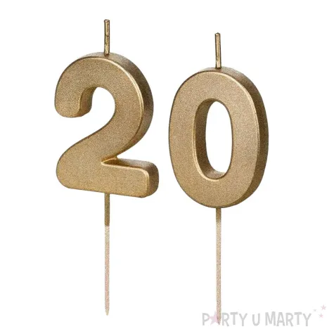 xx swieczki zlote cyfry 20