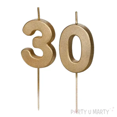 xx swieczki zlote cyfry 30
