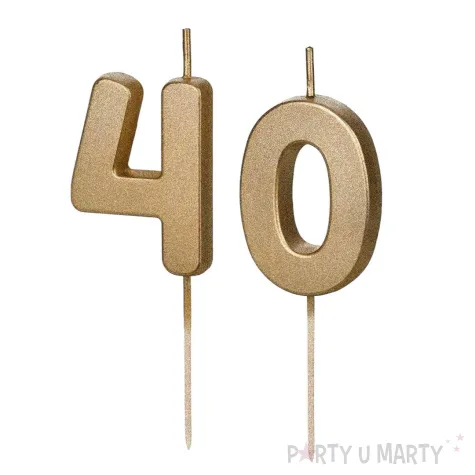 xx swieczki zlote cyfry 40