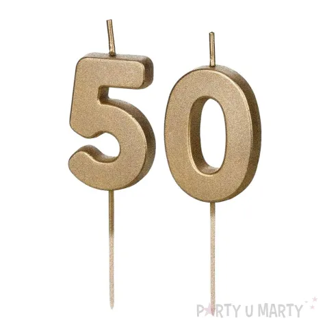 xx swieczki zlote cyfry 50