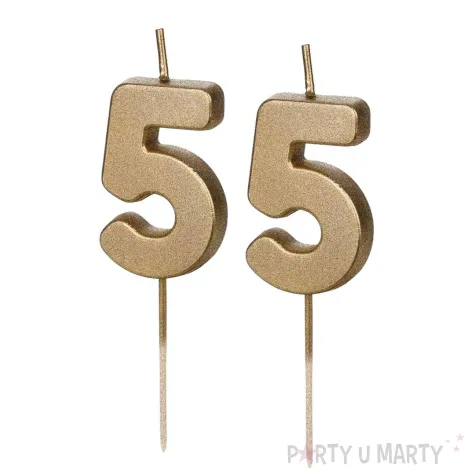 xx swieczki zlote cyfry 55
