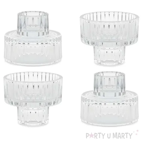 xx swiecznik szklany z rantem 2w1 6 5x5 5cm 1 op 4 szt