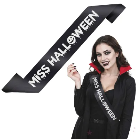 xx szarfa miss halloween czarny