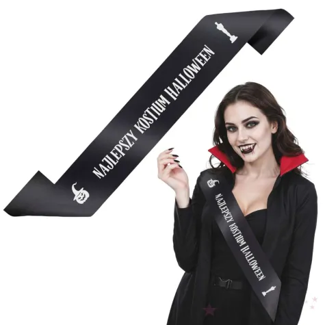 xx szarfa najlepszy kostium halloween czarny