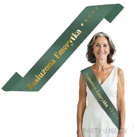 xx szarfa zasluzona emerytka gwiazdki zielony