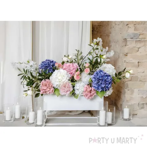 xx sztuczny kwiat roza z dwoma pakami 55 cm jasny krem