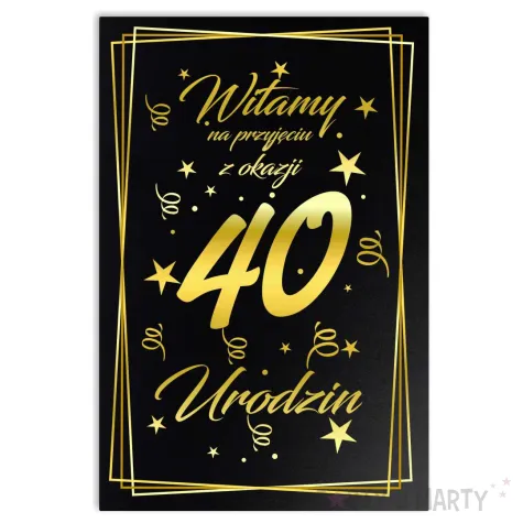 xx tabl powital 40 urodziny czarny hdf